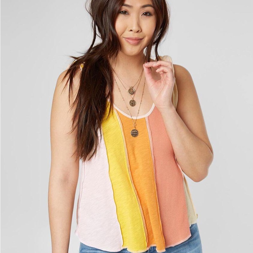Free people striped tank with bow tie shoulders size small